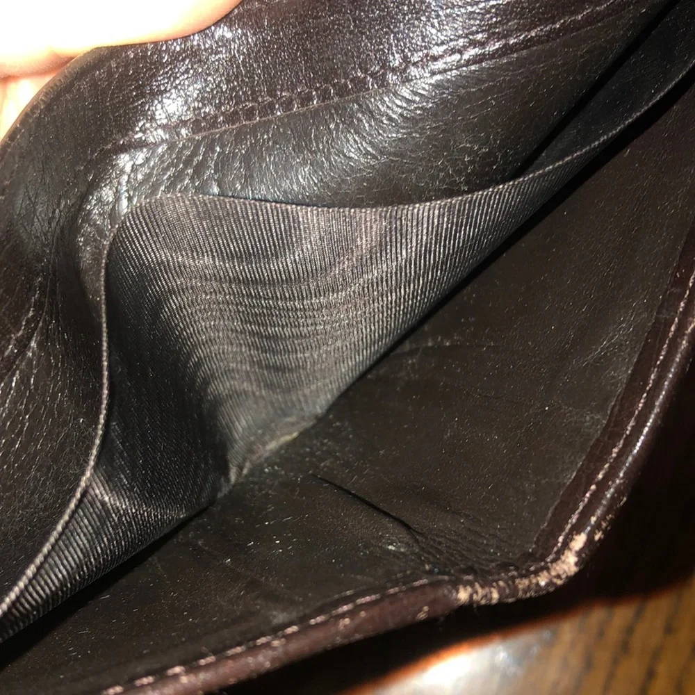 GUCCI GG Supreme Brown Leather Coated Canvas Monogram Bifold Wallet